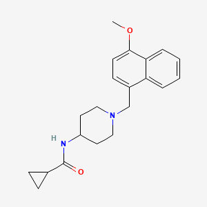 molecular formula C21H26N2O2 B7157463 N-[1-[(4-methoxynaphthalen-1-yl)methyl]piperidin-4-yl]cyclopropanecarboxamide 