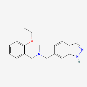 molecular formula C18H21N3O B7157488 N-[(2-ethoxyphenyl)methyl]-1-(1H-indazol-6-yl)-N-methylmethanamine 