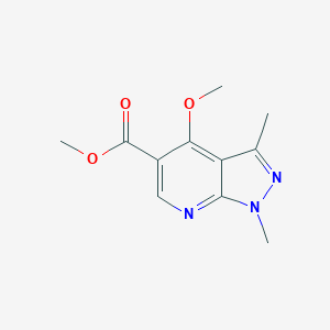 molecular formula C11H13N3O3 B071575 methyl 4-methoxy-1,3-dimethyl-1H-pyrazolo[3,4-b]pyridine-5-carboxylate CAS No. 175202-30-9