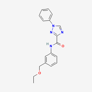 molecular formula C18H18N4O2 B7157548 N-[3-(ethoxymethyl)phenyl]-1-phenyl-1,2,4-triazole-3-carboxamide 