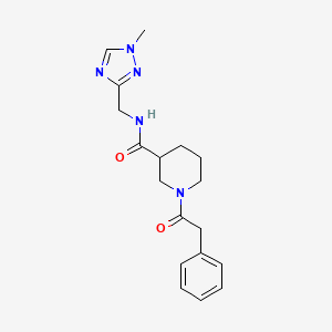 molecular formula C18H23N5O2 B7157622 N-[(1-methyl-1,2,4-triazol-3-yl)methyl]-1-(2-phenylacetyl)piperidine-3-carboxamide 