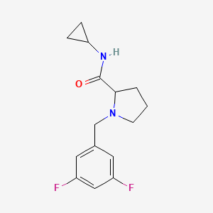 molecular formula C15H18F2N2O B7157651 N-cyclopropyl-1-[(3,5-difluorophenyl)methyl]pyrrolidine-2-carboxamide 