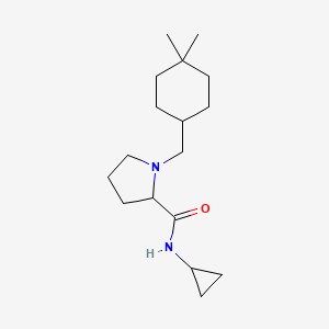 molecular formula C17H30N2O B7157660 N-cyclopropyl-1-[(4,4-dimethylcyclohexyl)methyl]pyrrolidine-2-carboxamide 