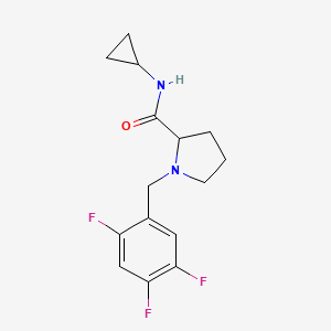 molecular formula C15H17F3N2O B7157675 N-cyclopropyl-1-[(2,4,5-trifluorophenyl)methyl]pyrrolidine-2-carboxamide 
