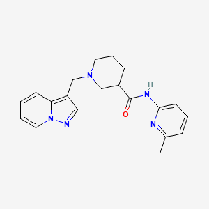 molecular formula C20H23N5O B7157694 N-(6-methylpyridin-2-yl)-1-(pyrazolo[1,5-a]pyridin-3-ylmethyl)piperidine-3-carboxamide 
