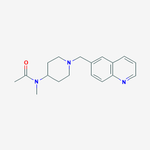 molecular formula C18H23N3O B7157946 N-methyl-N-[1-(quinolin-6-ylmethyl)piperidin-4-yl]acetamide 