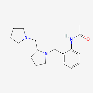 molecular formula C18H27N3O B7157965 N-[2-[[2-(pyrrolidin-1-ylmethyl)pyrrolidin-1-yl]methyl]phenyl]acetamide 
