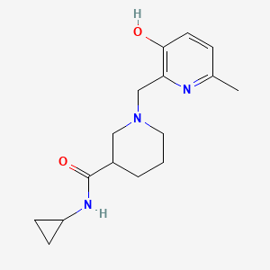 molecular formula C16H23N3O2 B7158043 N-cyclopropyl-1-[(3-hydroxy-6-methylpyridin-2-yl)methyl]piperidine-3-carboxamide 