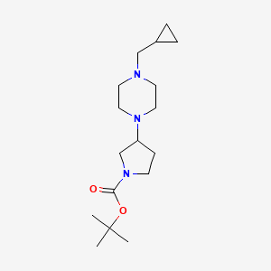 molecular formula C17H31N3O2 B7158132 Tert-butyl 3-[4-(cyclopropylmethyl)piperazin-1-yl]pyrrolidine-1-carboxylate 