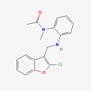 molecular formula C18H17ClN2O2 B7158426 N-[2-[(2-chloro-1-benzofuran-3-yl)methylamino]phenyl]-N-methylacetamide 