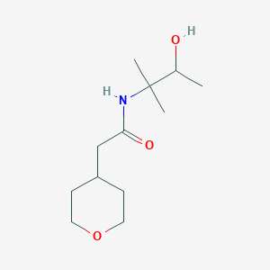 molecular formula C12H23NO3 B7158441 N-(3-hydroxy-2-methylbutan-2-yl)-2-(oxan-4-yl)acetamide 