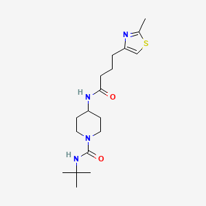 molecular formula C18H30N4O2S B7158443 N-tert-butyl-4-[4-(2-methyl-1,3-thiazol-4-yl)butanoylamino]piperidine-1-carboxamide 