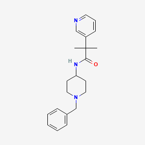 molecular formula C21H27N3O B7158459 N-(1-benzylpiperidin-4-yl)-2-methyl-2-pyridin-3-ylpropanamide 