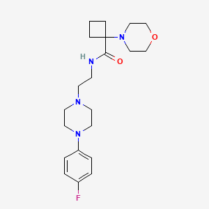 molecular formula C21H31FN4O2 B7158478 N-[2-[4-(4-fluorophenyl)piperazin-1-yl]ethyl]-1-morpholin-4-ylcyclobutane-1-carboxamide 