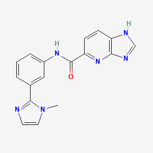 molecular formula C17H14N6O B7158490 N-[3-(1-methylimidazol-2-yl)phenyl]-1H-imidazo[4,5-b]pyridine-5-carboxamide 