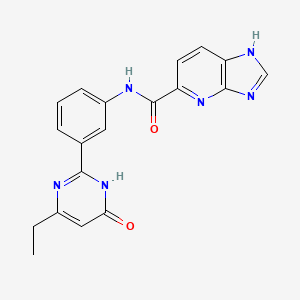 molecular formula C19H16N6O2 B7158492 N-[3-(4-ethyl-6-oxo-1H-pyrimidin-2-yl)phenyl]-1H-imidazo[4,5-b]pyridine-5-carboxamide 