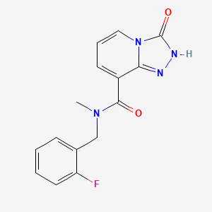 molecular formula C15H13FN4O2 B7158496 N-[(2-fluorophenyl)methyl]-N-methyl-3-oxo-2H-[1,2,4]triazolo[4,3-a]pyridine-8-carboxamide 