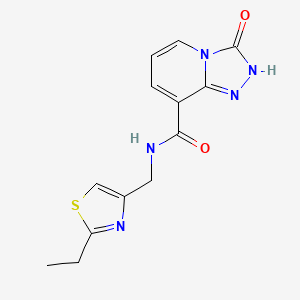 molecular formula C13H13N5O2S B7158504 N-[(2-ethyl-1,3-thiazol-4-yl)methyl]-3-oxo-2H-[1,2,4]triazolo[4,3-a]pyridine-8-carboxamide 