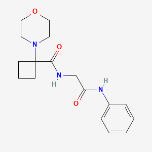 molecular formula C17H23N3O3 B7158508 N-(2-anilino-2-oxoethyl)-1-morpholin-4-ylcyclobutane-1-carboxamide 