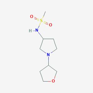 molecular formula C9H18N2O3S B7158547 N-[1-(oxolan-3-yl)pyrrolidin-3-yl]methanesulfonamide 