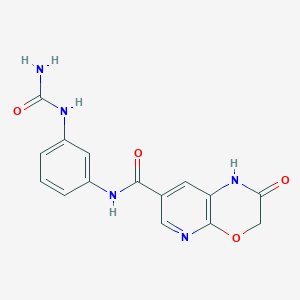 molecular formula C15H13N5O4 B7158650 N-[3-(carbamoylamino)phenyl]-2-oxo-1H-pyrido[2,3-b][1,4]oxazine-7-carboxamide 