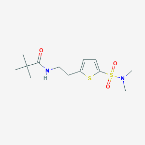 molecular formula C13H22N2O3S2 B7158703 N-[2-[5-(dimethylsulfamoyl)thiophen-2-yl]ethyl]-2,2-dimethylpropanamide 
