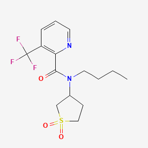 molecular formula C15H19F3N2O3S B7158719 N-butyl-N-(1,1-dioxothiolan-3-yl)-3-(trifluoromethyl)pyridine-2-carboxamide 