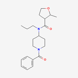 molecular formula C21H30N2O3 B7158757 N-(1-benzoylpiperidin-4-yl)-2-methyl-N-propyloxolane-3-carboxamide 