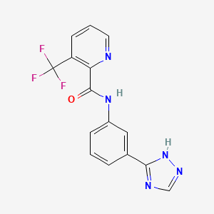 molecular formula C15H10F3N5O B7158778 N-[3-(1H-1,2,4-triazol-5-yl)phenyl]-3-(trifluoromethyl)pyridine-2-carboxamide 
