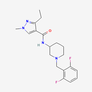 molecular formula C19H24F2N4O B7158816 N-[1-[(2,6-difluorophenyl)methyl]piperidin-3-yl]-3-ethyl-1-methylpyrazole-4-carboxamide 