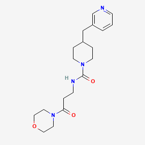 molecular formula C19H28N4O3 B7158829 N-(3-morpholin-4-yl-3-oxopropyl)-4-(pyridin-3-ylmethyl)piperidine-1-carboxamide 