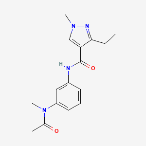 molecular formula C16H20N4O2 B7158844 N-[3-[acetyl(methyl)amino]phenyl]-3-ethyl-1-methylpyrazole-4-carboxamide 
