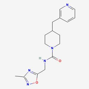 molecular formula C16H21N5O2 B7158854 N-[(3-methyl-1,2,4-oxadiazol-5-yl)methyl]-4-(pyridin-3-ylmethyl)piperidine-1-carboxamide 