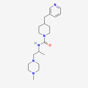 molecular formula C20H33N5O B7158866 N-[1-(4-methylpiperazin-1-yl)propan-2-yl]-4-(pyridin-3-ylmethyl)piperidine-1-carboxamide 