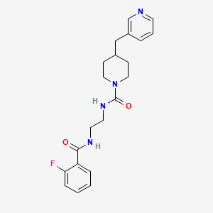 molecular formula C21H25FN4O2 B7158874 N-[2-[(2-fluorobenzoyl)amino]ethyl]-4-(pyridin-3-ylmethyl)piperidine-1-carboxamide 