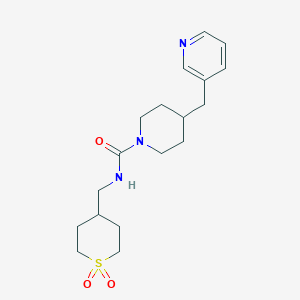 molecular formula C18H27N3O3S B7158883 N-[(1,1-dioxothian-4-yl)methyl]-4-(pyridin-3-ylmethyl)piperidine-1-carboxamide 