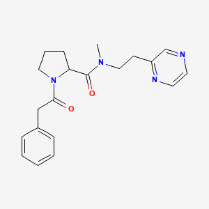 molecular formula C20H24N4O2 B7158934 N-methyl-1-(2-phenylacetyl)-N-(2-pyrazin-2-ylethyl)pyrrolidine-2-carboxamide 
