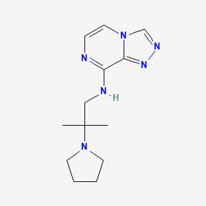 molecular formula C13H20N6 B7159040 N-(2-methyl-2-pyrrolidin-1-ylpropyl)-[1,2,4]triazolo[4,3-a]pyrazin-8-amine 
