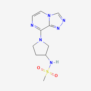molecular formula C10H14N6O2S B7159100 N-[1-([1,2,4]triazolo[4,3-a]pyrazin-8-yl)pyrrolidin-3-yl]methanesulfonamide 