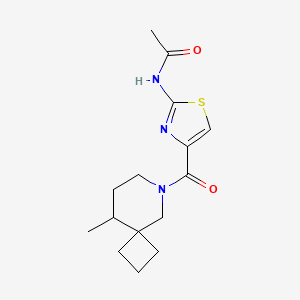 molecular formula C15H21N3O2S B7159171 N-[4-(9-methyl-6-azaspiro[3.5]nonane-6-carbonyl)-1,3-thiazol-2-yl]acetamide 
