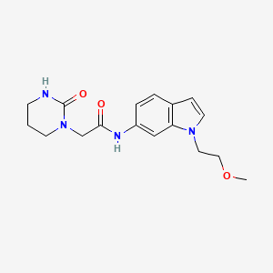 molecular formula C17H22N4O3 B7159177 N-[1-(2-methoxyethyl)indol-6-yl]-2-(2-oxo-1,3-diazinan-1-yl)acetamide 