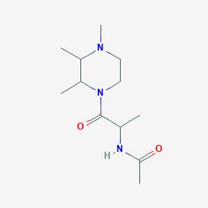 molecular formula C12H23N3O2 B7159210 N-[1-oxo-1-(2,3,4-trimethylpiperazin-1-yl)propan-2-yl]acetamide 