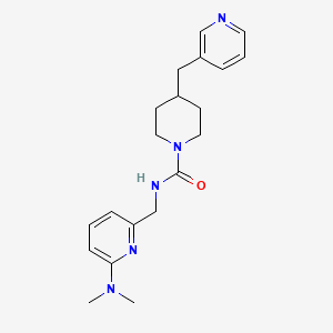molecular formula C20H27N5O B7159253 N-[[6-(dimethylamino)pyridin-2-yl]methyl]-4-(pyridin-3-ylmethyl)piperidine-1-carboxamide 