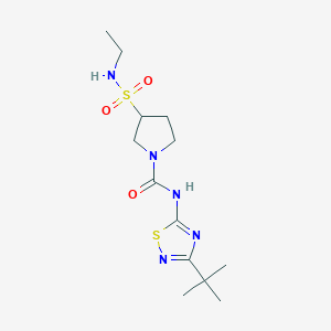 molecular formula C13H23N5O3S2 B7159284 N-(3-tert-butyl-1,2,4-thiadiazol-5-yl)-3-(ethylsulfamoyl)pyrrolidine-1-carboxamide 