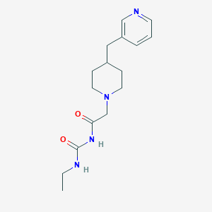 molecular formula C16H24N4O2 B7159318 N-(ethylcarbamoyl)-2-[4-(pyridin-3-ylmethyl)piperidin-1-yl]acetamide 