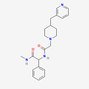 molecular formula C22H28N4O2 B7159319 N-methyl-2-phenyl-2-[[2-[4-(pyridin-3-ylmethyl)piperidin-1-yl]acetyl]amino]acetamide 