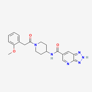 molecular formula C20H22N6O3 B7159424 N-[1-[2-(2-methoxyphenyl)acetyl]piperidin-4-yl]-2H-triazolo[4,5-b]pyridine-6-carboxamide 