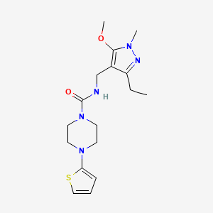 molecular formula C17H25N5O2S B7159581 N-[(3-ethyl-5-methoxy-1-methylpyrazol-4-yl)methyl]-4-thiophen-2-ylpiperazine-1-carboxamide 