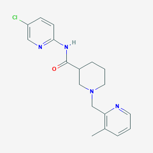molecular formula C18H21ClN4O B7159637 N-(5-chloropyridin-2-yl)-1-[(3-methylpyridin-2-yl)methyl]piperidine-3-carboxamide 