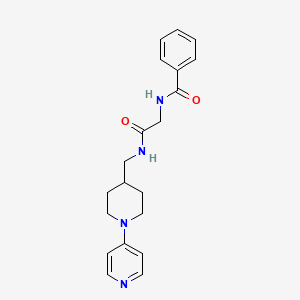 molecular formula C20H24N4O2 B7159641 N-[2-oxo-2-[(1-pyridin-4-ylpiperidin-4-yl)methylamino]ethyl]benzamide 